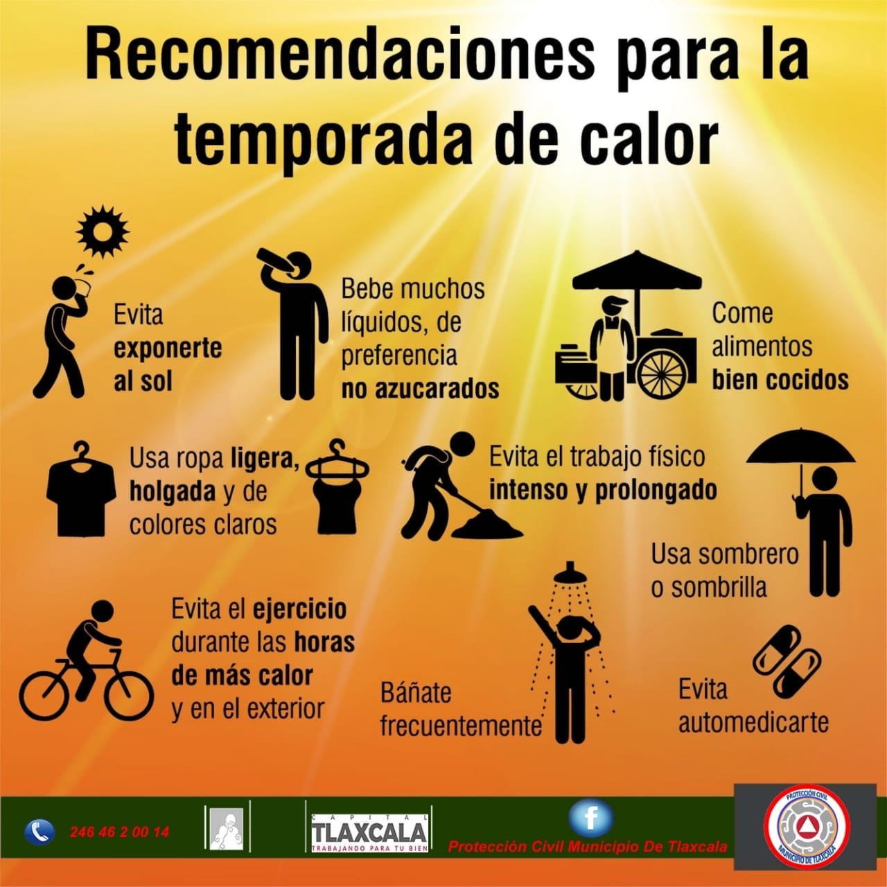 Emite Protección Civil recomendaciones por temporada de calor en la capital